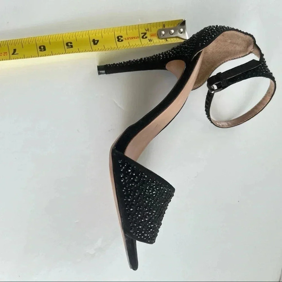 ZARA BLACK RHINESTONE ANKLE  STRAP HEELS SHOES SIZE 9 - Picture 8 of 13